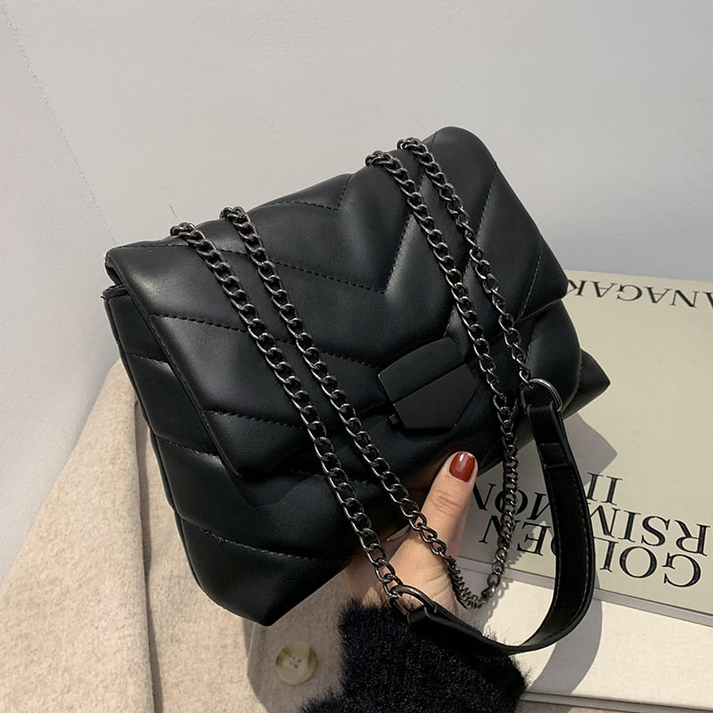 Christmas Gift Famous Luxury Women Brand Handbags 2021 Female Shoulder Crossbody Chain Cute Leather Black Stylish Petty Square Mobile Phone Bag