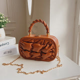 Christmas Gift Folded Bread Design Box Bags For Women 2021 Designer Luxury Fashion Brand Crossbody Bag PU Leather Handbags Lattice Shoulder Bag