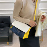 Vintage Fashion Female Tote Bag 2021 New High Quality PU Leather Women Designer Handbag Color contrast Shoulder Messenger Bag