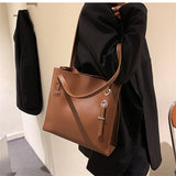 Vvsha Vintage Design Large Casual Tote Bags For Women 2023 Lux Designer Handbags Pure Color Simple Style Shoulder Bag Ladies Shopper