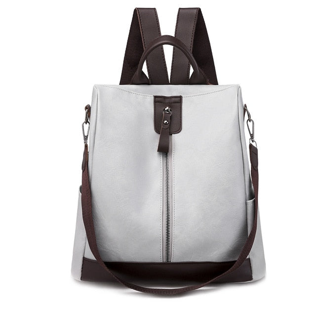 Splicing Women Backpack High Quality Youth Leather Backpacks for Teenage Girls Female School Trend zipper Shoulder Bag 2021 new