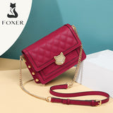 FOXER Classic Fashion Women Bag Split Leather Brand Shoulder Messenger Bags for Lady Large Capacity Casual Girl Cross body Bag
