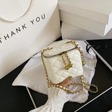 Candy Color Plaid Shoulder Bags for Women 2021 Casual Mini Square Box Messenger Bag Chain Fashion Crossbody HandBags Purse
