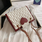 с доставкой Heart-shaped Lock PU Leather Crossbody Bags For Women 2020 Sweet Chain Shoulder Handbags Female Cross Body Bag