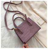 Back to College Small Crocodile Pattern Solid Color PU Leather Crossbody Bags For Women 2021 Summer Lady Shoulder Handbags Female Simple Totes