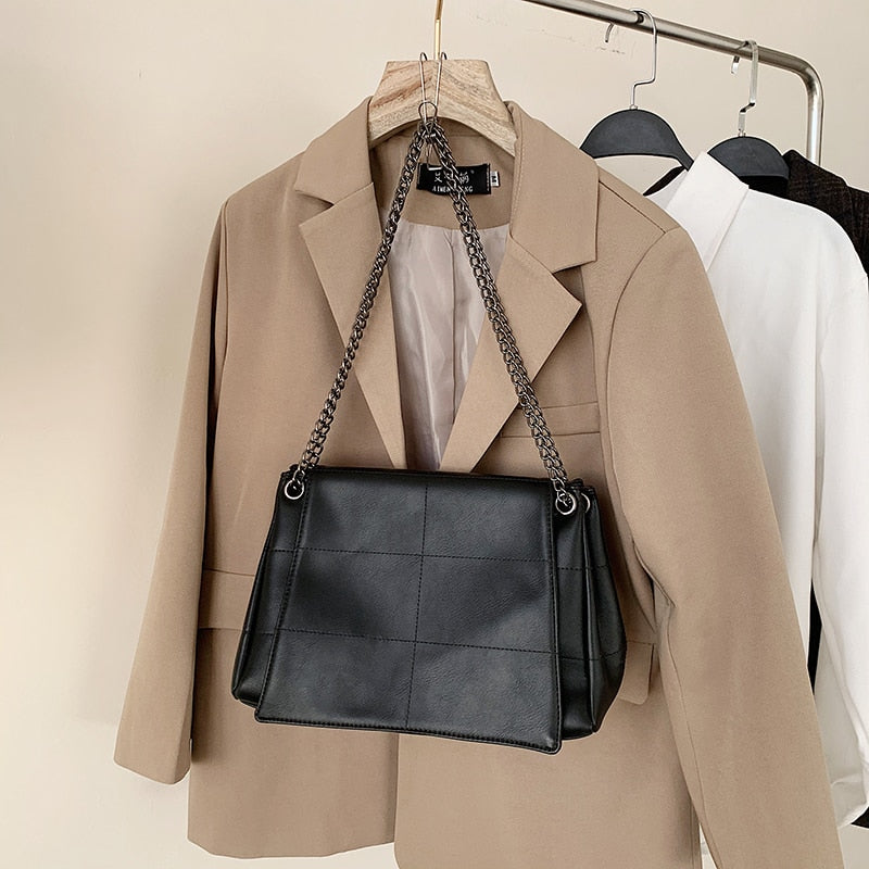 Lattice Designer Luxury Fashion Women Small Crossbody Shoulder Bags Chain PU Leather Tote Handbags For Female Branded