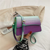 FANTASY 2021 Newest Style Gradient Color Crocodile Pattern Handbags For Women INS Hot Sale Trendy Shoulder Crossbody Bags Ladies