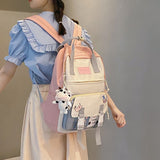 Back to College New Korean Style Kawaii Backpacks Women Sweet Candy Pink School Bags for Teenager Girls Bookbag Cute Student Travel Shoulder Bag