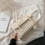 Christmas Gift LEFTSIDE 2021 Summer New High-quality Straw Designer Women's Small Handbag Lady Travel Shoulder Beach Bag Small Phone Purses