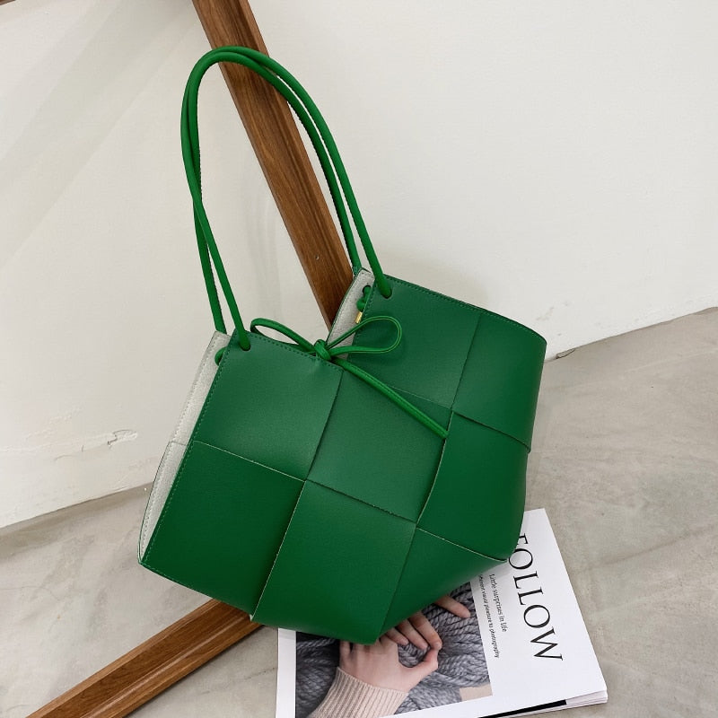 Christmas Gift Weave Large Tote bag Underarm bag 2021 Fashion New High-quality PU Leather Women's Designer Handbag Luxury brand Shoulder Bags