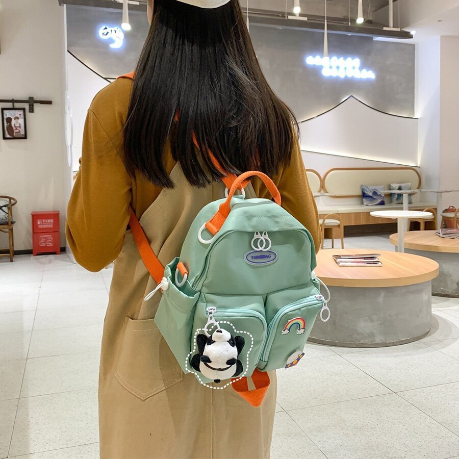 Back to College Super Cute  Backpack Women Candy Colors Backpacks Panda Small School Shoulder Bags for Teenage Girls Kawaii Female Purse New