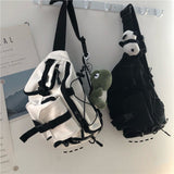 Christmas Gift Harajuku Techwear Canvas Sling Bag Gothic Crossbody Bags For Women Handbag Purses And Handbags Bolsas Feminina Shoulder Frog