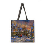 Christmas tree print bag ladies leisure handbag ladies shoulder bag foldable shopping bag fashion beach bag handbag