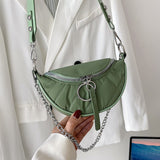 с доставкой New Chain 2021 for Women Leather Waist Bag Luxury Brand Chest pack  Female Belt Bags  Ladies Shoulder Crossbody Bag