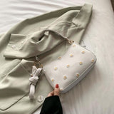 Cute Little Daisy embroidery Design Crossbody bags For Women 2021 PU Leather Shoulder Handbags Small Purse sac
