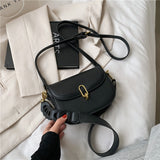 Pleated Belt Saddle Bag Pu Leather Crossbody Bag for Women 2021 Fashion Sac A Main Female Shoulder Bag Female Handbag and Purses