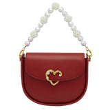 Vvsha Fashion Leather Armpit Shoulder Bag Love Pearl Chain Handbag For Partner And Friend High Quality Gift Messenger Bag