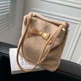 Christmas Gift Autumn/winter Plush Bag 2021 New Bag Female Ins Niche Shoulder Bag Plush Bag Work Tote Bucket Bag Underarm Bag