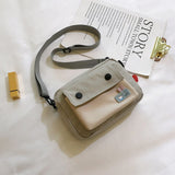 Mini Shoulder Bag Female Small Canvas Fashion Canvas Cross Body Bag Casual Handbag Simple Zipper Purse Coin Bag