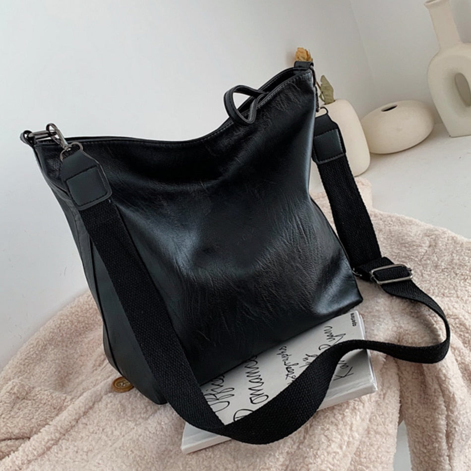Large Capacity Pu Leather Shoulder Bags for Women Simple Solid Color Ladies Crossbody Bag Casual Female Travel Handbags Sac
