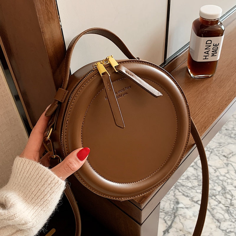 Crossbody Bag For Women Luxury Handbags Women Bags Designer Leather Round Small Shoulder Bag Female Zip Purse
