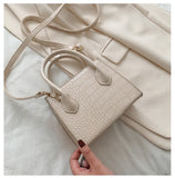 Back to College Small Crocodile Pattern Solid Color PU Leather Crossbody Bags For Women 2021 Summer Lady Shoulder Handbags Female Simple Totes