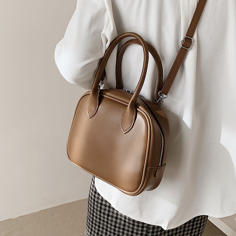 Luxury Brand Handbag 2021 Retro Fashion Simple Square bag Quality PU Leather Women's Designer Solid Lock Shoulder Messenger bags