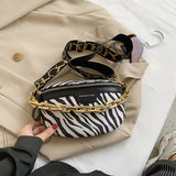 с доставкой Zebra pattern PU Leather Fanny Packs Women 2020 winter Fashion Waist Packs Female Phone Purses Ladies Chest Bags