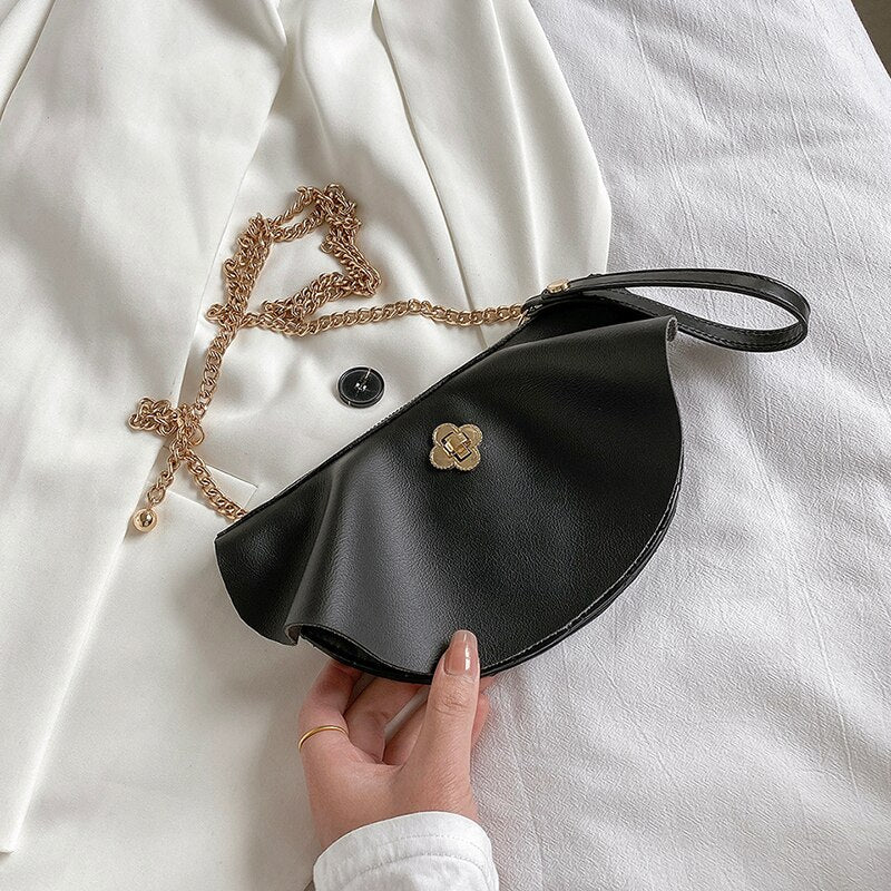 Vvsha Design PU Leather Crossbody bags for Women Simple Solid color Ladies Fashion Chain Shoulder Messenger Bag