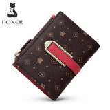 FOXER Retro Monogram Wallet Ladies Money Bag Chic PVC Leather Women ID Card Holder Female Small Purse Fashion Girl's Clutch Bag