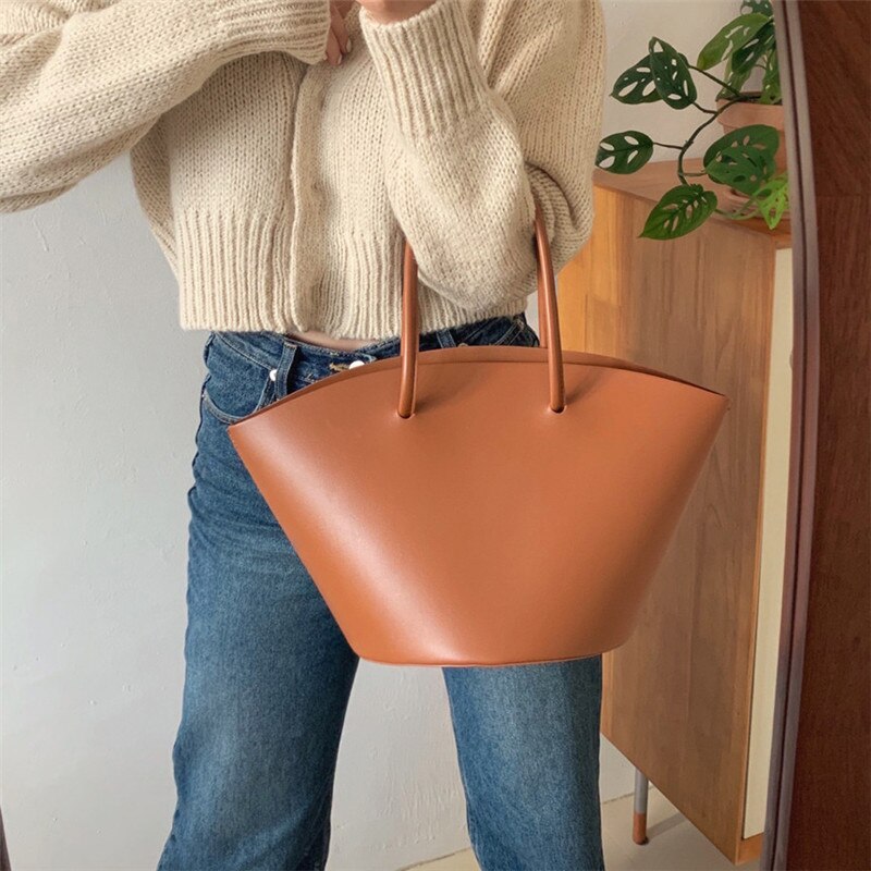 Korean style PU Leather women Bucket Shoulder Bags 2021 Brand Luxury Handbags ladies Hand Bag female totes composite bags brown