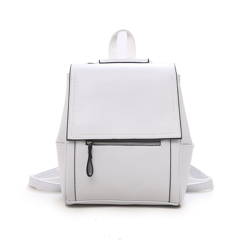 Back to College Fashion Backpack Woman 2020 Leather Backpacks Female Solid Color Small pu Shoulder Bags School Backpack Bag for Teenager Girls