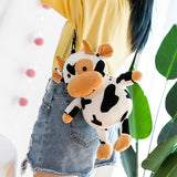Cute Plush Cow Doll Crossbody Bag for Women Girl Small Creative Shoulder Bag Female Lovely Animal Chest Messenger Pouch 2020 New