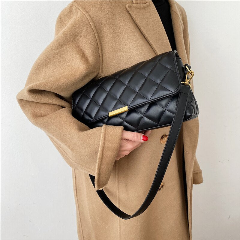 FANTASY Lattice PU Leather Underarm Bags For Women 2022 New Trendy Classic Shoulder Crossbody Bag 4 Color Handbags Lady Hot Sale