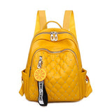 Women's backpack 2020 new rivet multifunctional bag soft PU leather youth girl student schoolbag yellow main