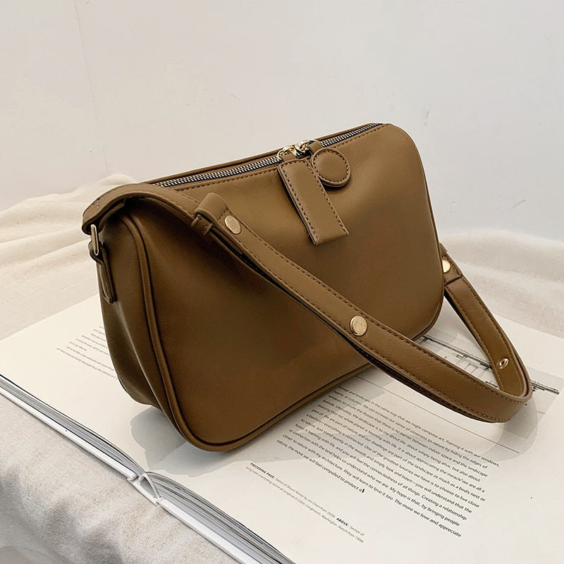 с доставкой Simple Style PU Leather Crossbody Bags  2020 Trend Branded Shoulder Bag Lady Handbags Female Trending Simple Bag