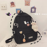 Vvsha Female Korean Harajuku Student Large-capacity School Bag Nylon Multifunctional Outdoor Travel Backpack Fashion All-Match Package