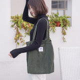 Women Corduroy Canvas Tote Handbag Female Cloth Shoulder Bags  Ladies Casual Shopping Bag Girls Reusable Folding Storage Bags