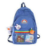 Christmas Gift Summer new Cute candy color women's backpack Teen color striped rainbow schoolbag Large-capacity laptop bag for female students