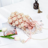 Hollow Out Pearl Handbgs Women New Luxury Small Beaded Pearl Clutch Purses And Handbags Ladies Woven Shoulder Bag Wedding Party
