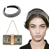 Luxury Design Women's Wedding Clutch Bag and Crystal Pearl Headband Elegant Party Purse and Handbag Banquet Evening Bag ZD2012