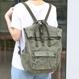 Vintage Washed Denim Backpack Women Teenager Casual Back To School Bag Female Design Fabric Soft Daily Daypack Student Big Bag
