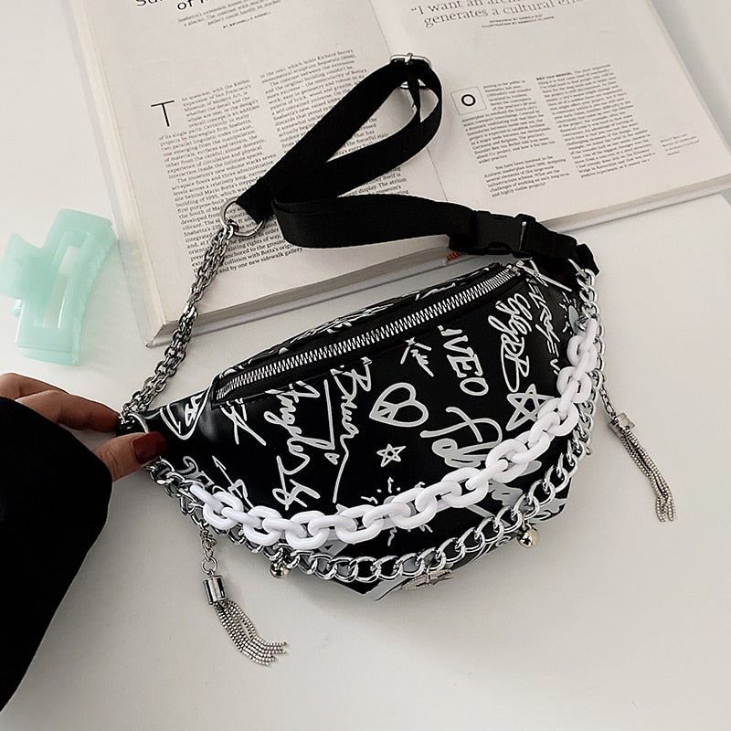 с доставкой Luxury Women's 2021 High Quality Waist Bag Thick Chain Shoulder Crossbody Chest Bag Female Designer Brand Handbag