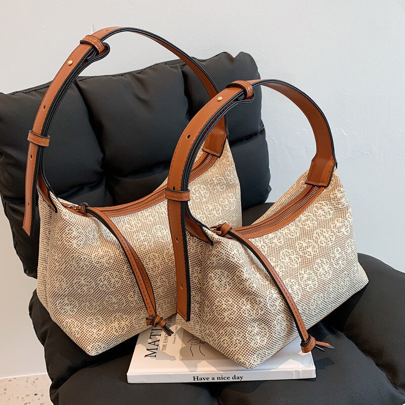 Printed canvas Half-Moon women Shoulder Bags Luxury Designer armpit bags 2021 Female Fashion Small Handbags and Purses bolsas