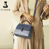 FOXER Genuine Leather Women Handbag Office Women Commuter Tote Lady Shoulder Bag Large Capacity Crossbody Purse Bags