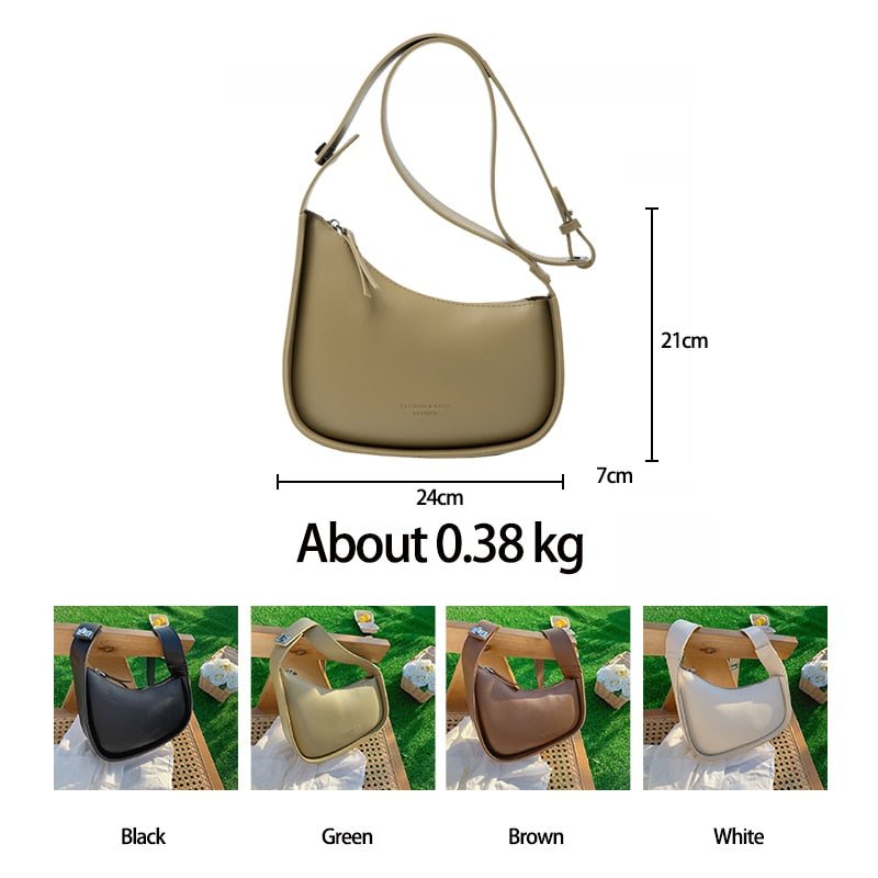 Back to College Pu Leather Adjustable Shoulder Strap Shoulder Bags for Women 2021 New Women's Handbags Casual Zipper Crossbody Bag Sac Epaule