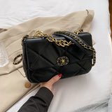 Christmas Gift Fashion Quilted Chain Crossbody Bags For Women High Quility Pu Leather  Women Shoulder Bag Casual Solid Color Women's Handbags