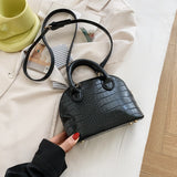 Crocodile pattern women handbag small Fashion shell Shoulder bag PU Leather ladies messenger bags Brand design female tote bolsa