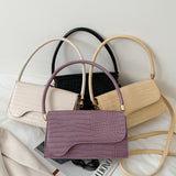 Vvsha Baguette Bags for Women Fashion Brand Handbags Designer Shoulder Bag Female Alligator Pattern Armpit Bags Crossbody