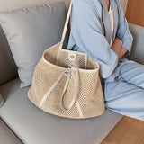 Vvsha casual straw large capacity tote wicker woven shoulder bags rattan handbags summer beach bag travel big purses female sac 2022